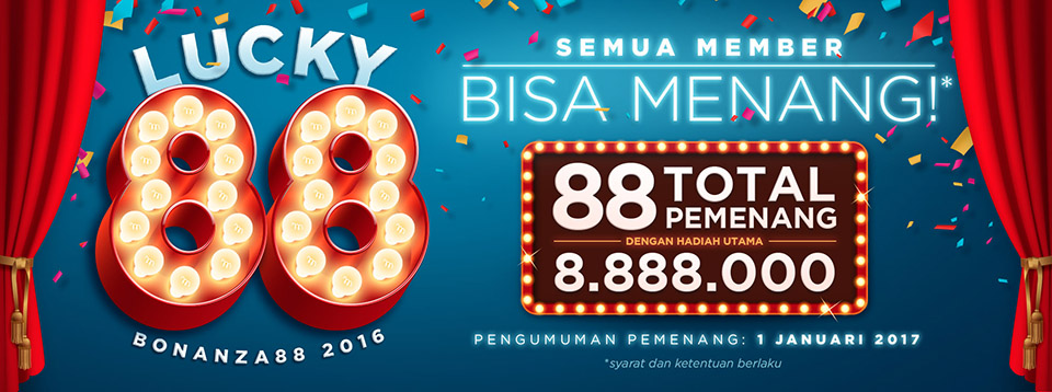 Promo lucky88 88 total pemenang, hanya di judi dan taruhan online seru bonanza88.